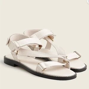 J Crew Webbing Canvas Strap Sporty Stacked Sandals